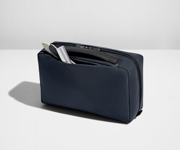 The Large Toiletry Bag in Navy Blue - Image 4